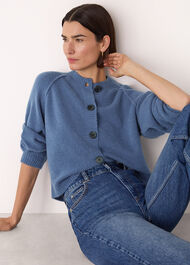 Wool Mix Crew Cardigan