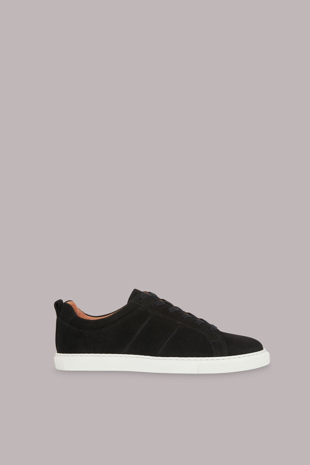 Koki Suede Lace Up Trainer Black