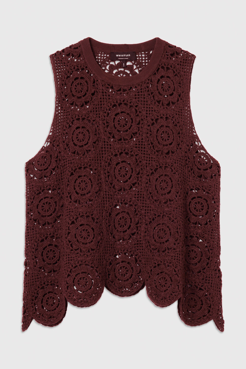 Chocolate Circle Crochet Tank