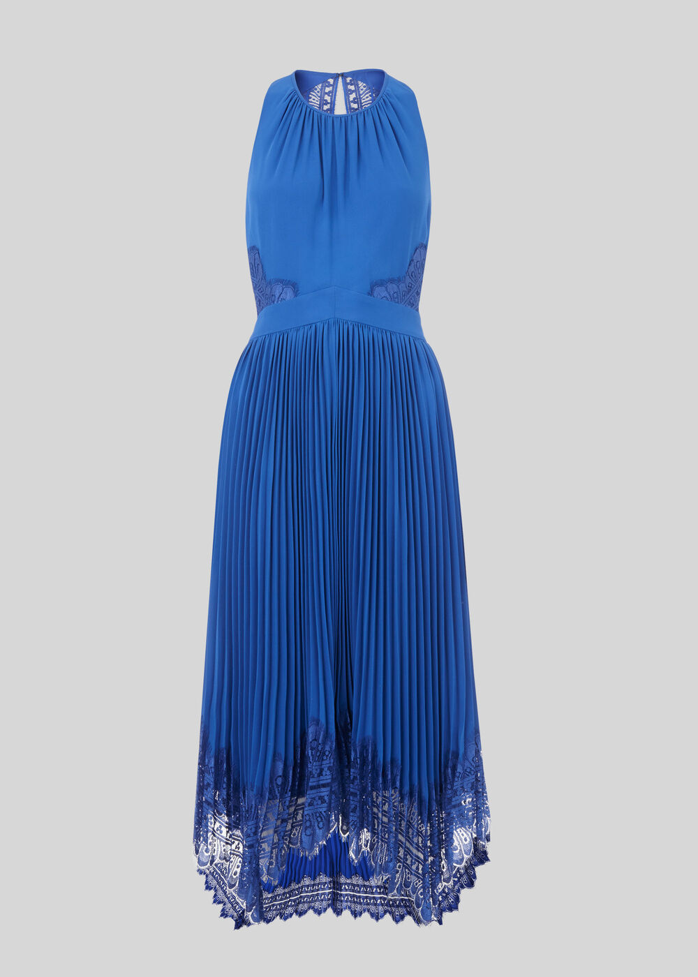 Blue Lana Lace Pleat Dress | WHISTLES | Whistles US |