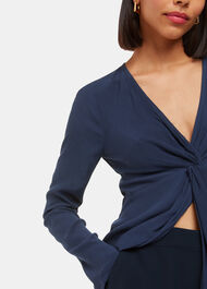 Twist Front Textured Top