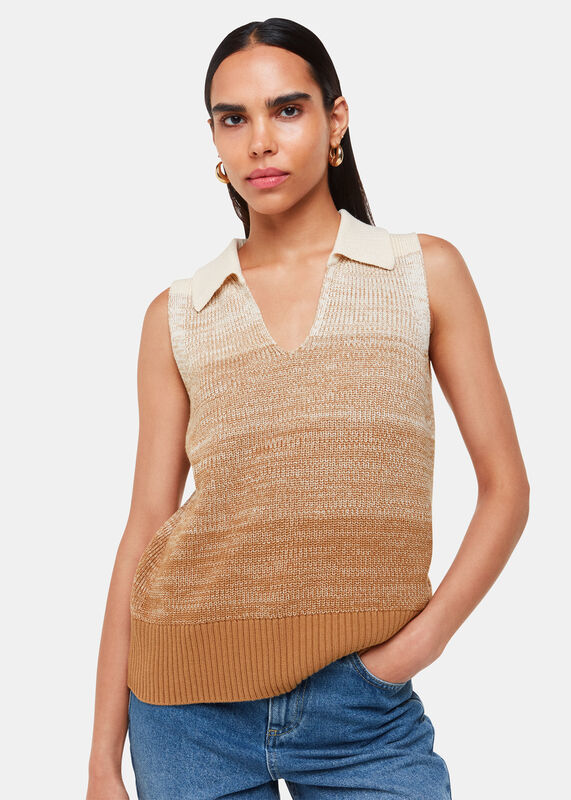 Multicolour Ombre Collar Tank