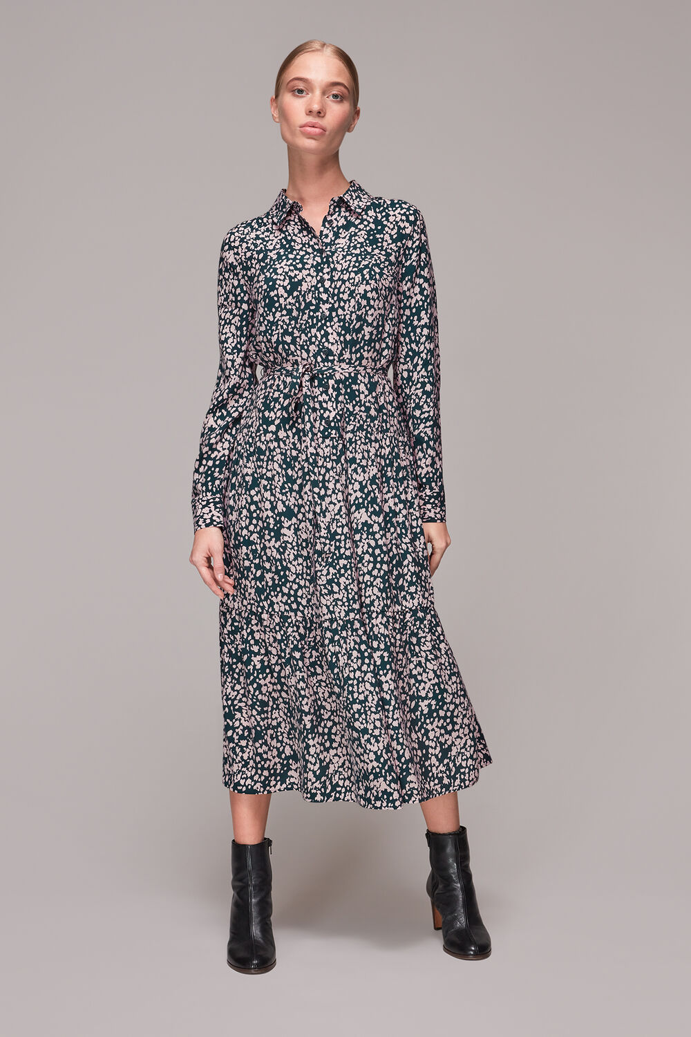 Dashed Animal Shirt Dress