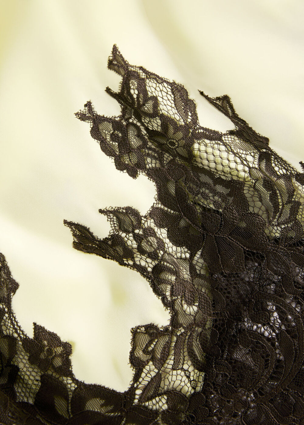 Lace Hem Satin Midi Skirt