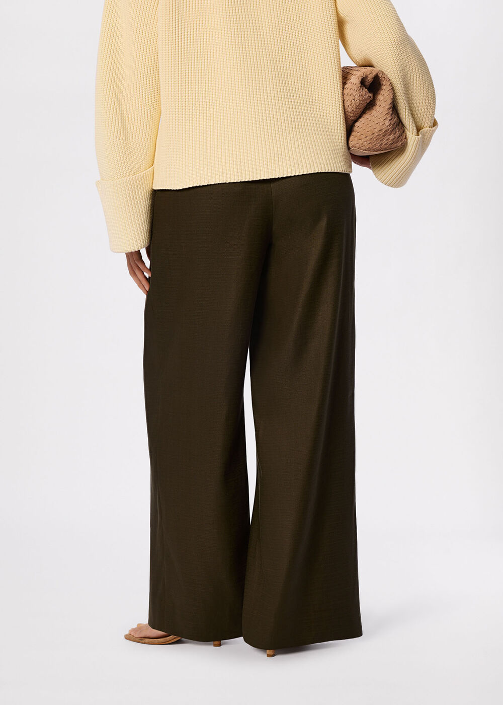 Wide Leg Hopsack Trouser