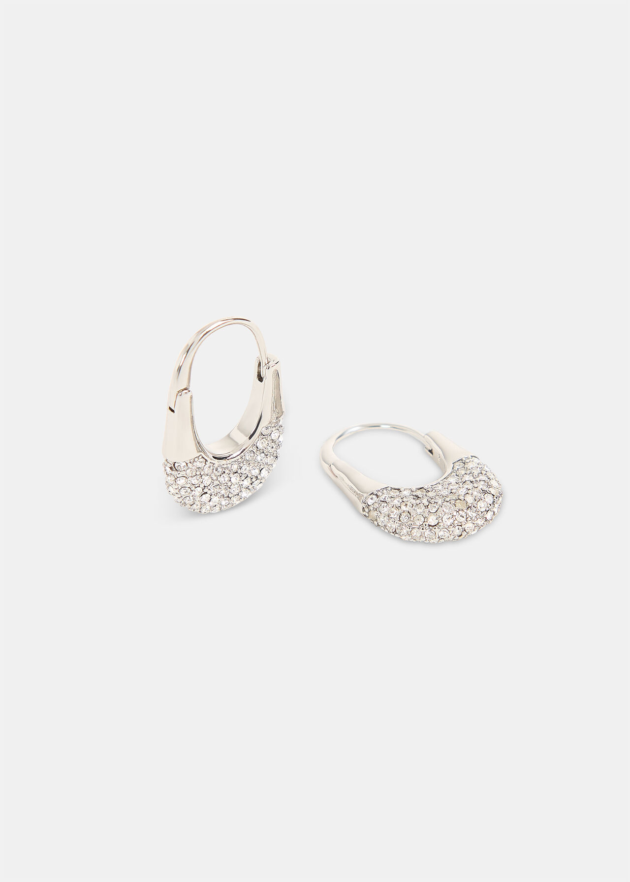 Diamante Oval Hoop Earring