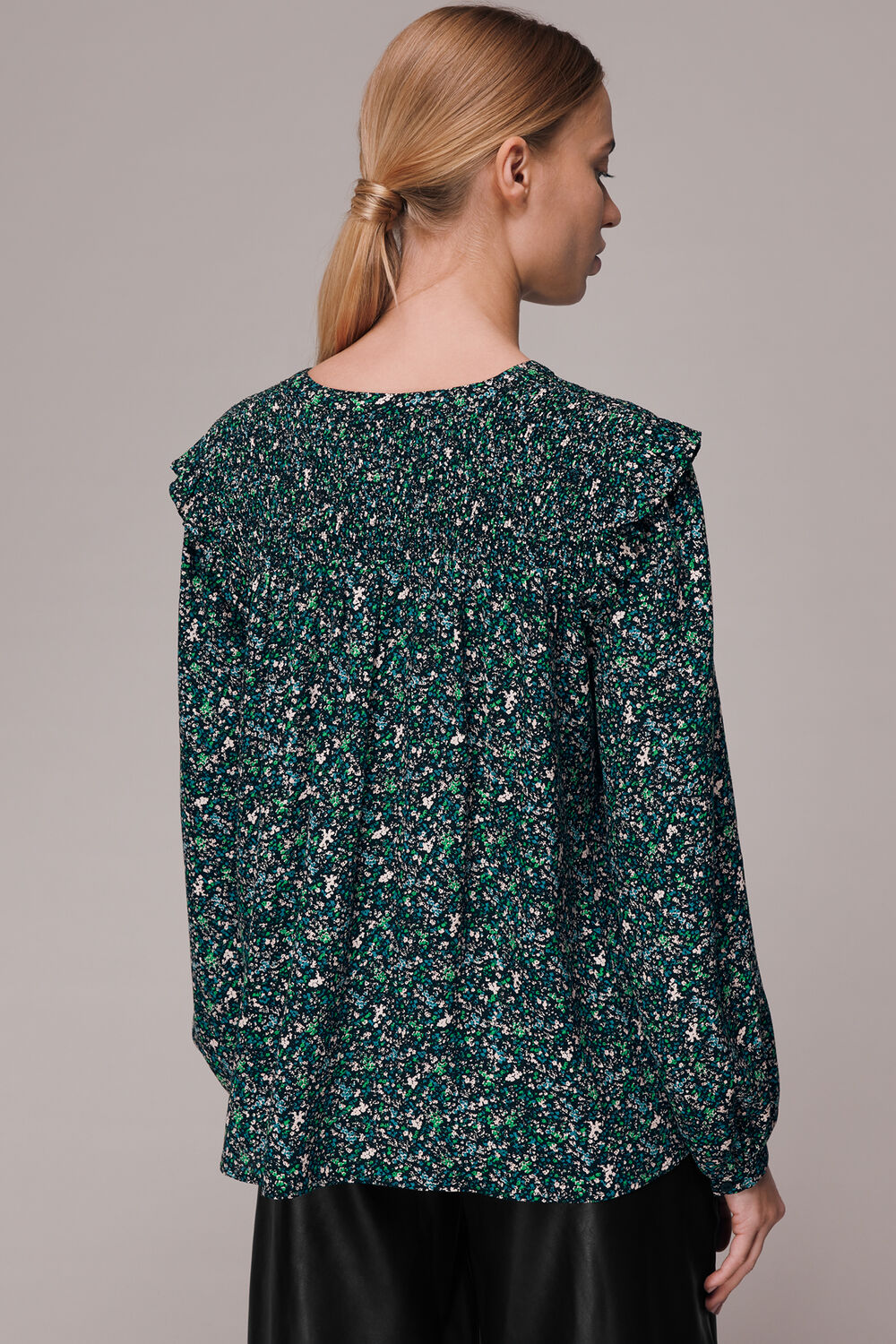 Midnight Garden Shirred Top