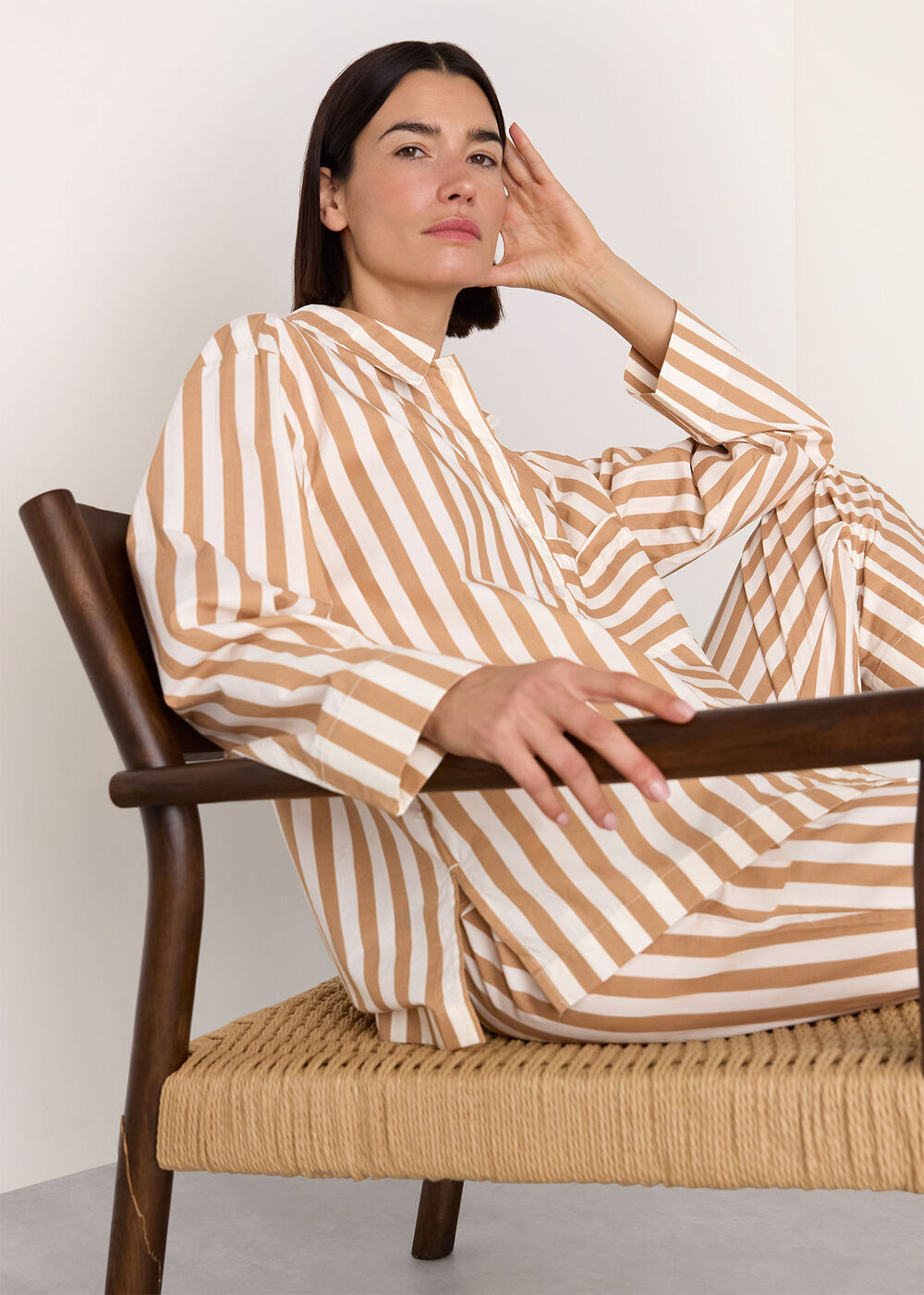 Cotton Stripe Pyjama Shirt