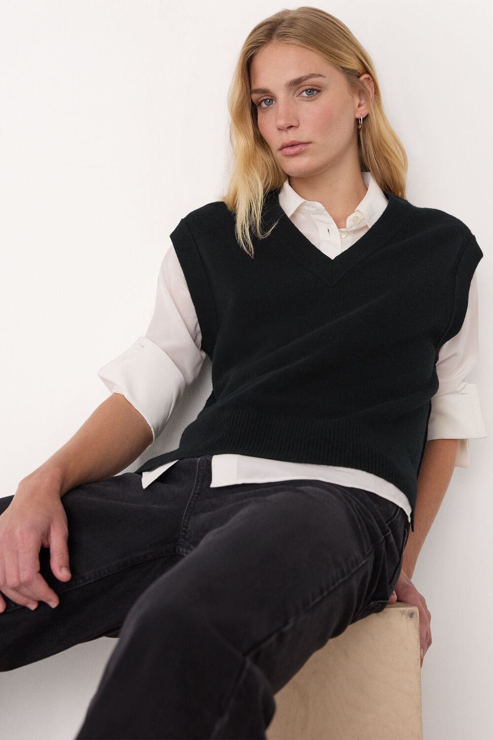 Wool V Neck Tank
