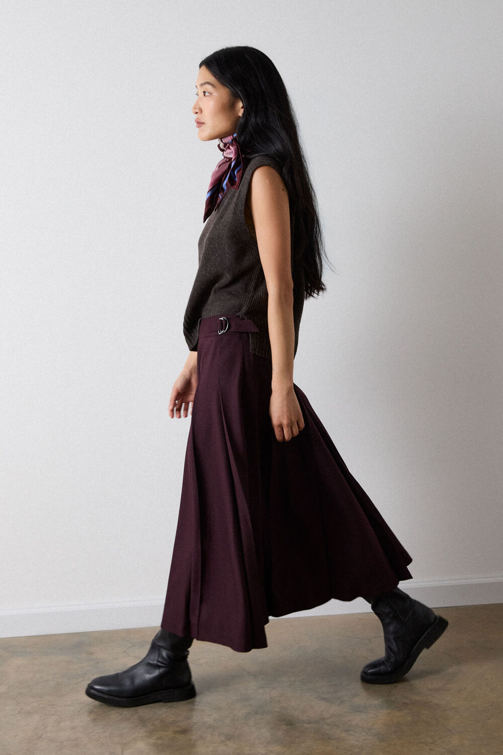 Brown Wool Sleeveless Tank
