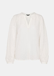 Broderie V Neck Blouse