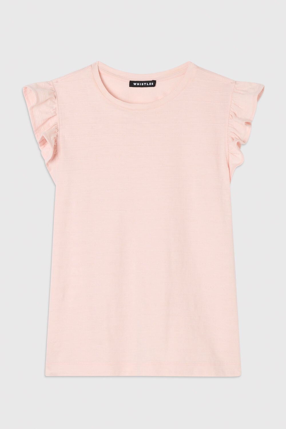 Pale Pink Frill Sleeve Broderie Tee