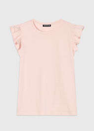 Frill Sleeve Broderie Tee