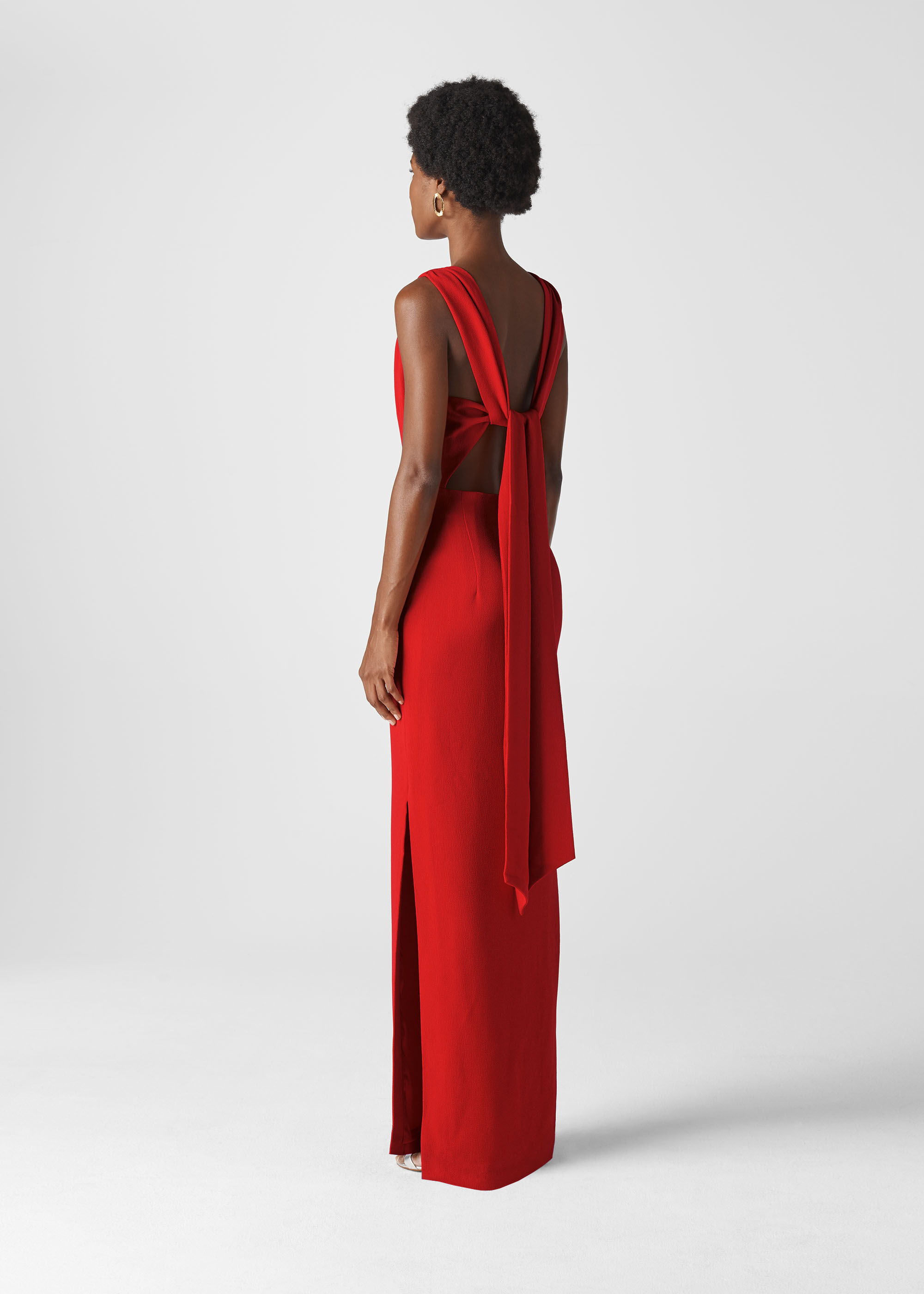 Red Tie Back Maxi Dress | WHISTLES 