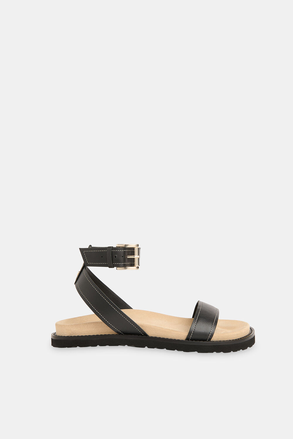 Black Ottie Contrast Stitch Sandal