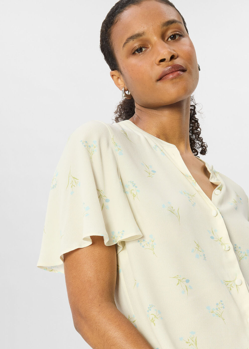 Floral Button Front Shirt