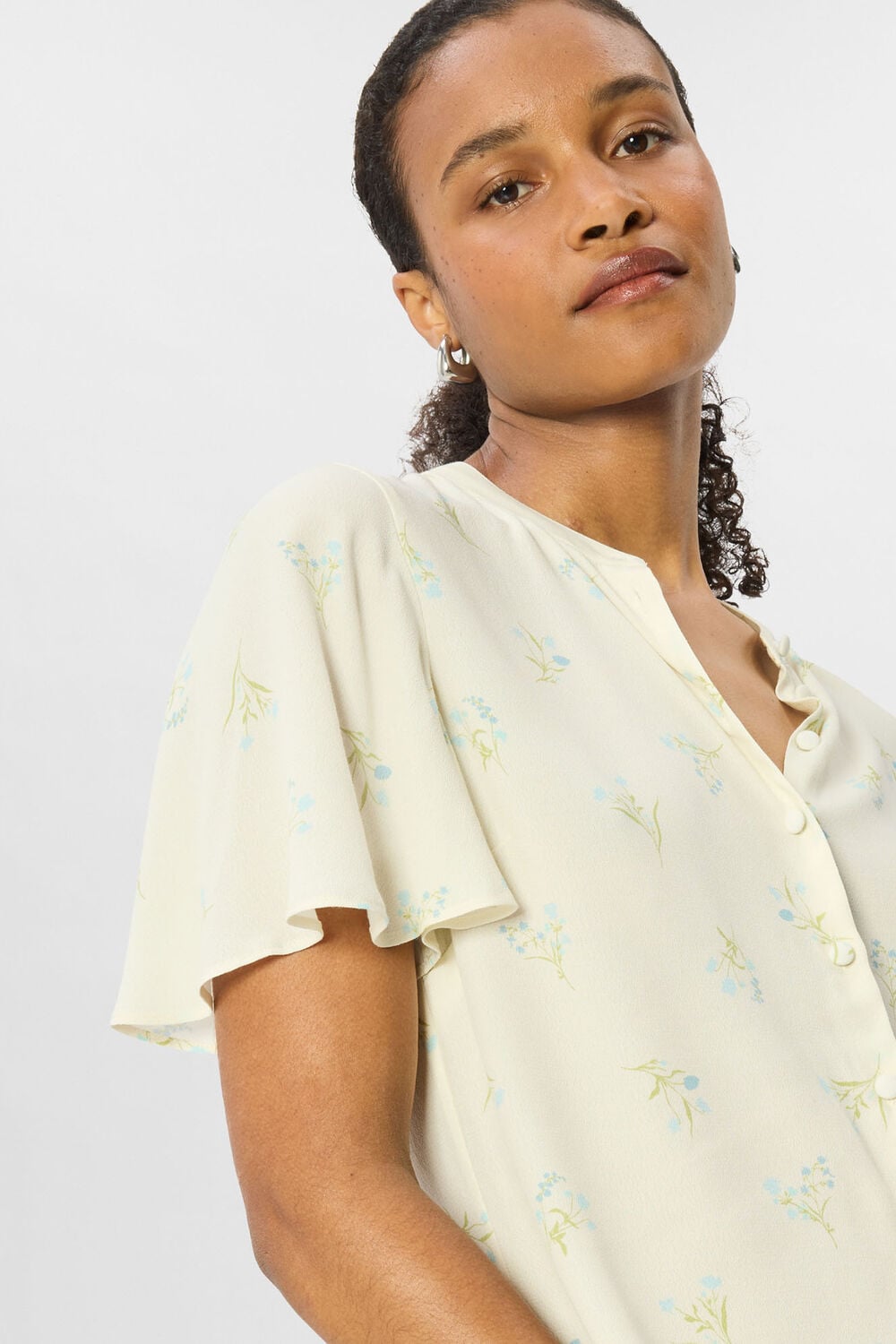 Floral Button Front Shirt