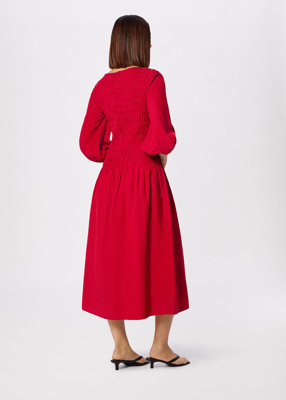 Smocked Bodice Midi Dress