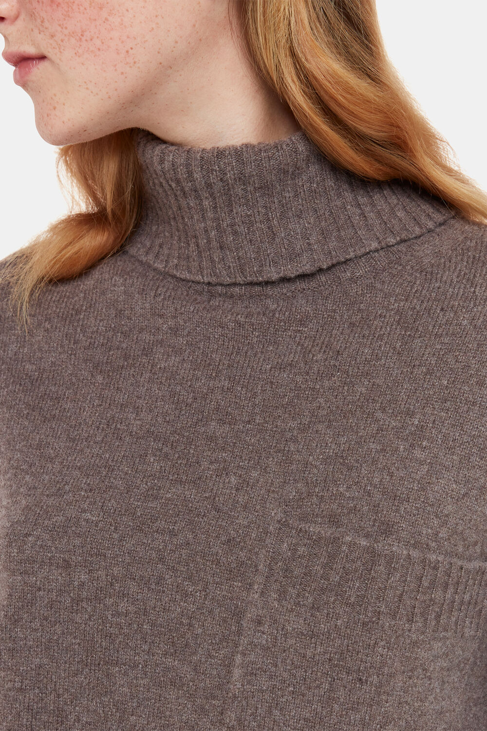 Wool Turtleneck Pocket Sweater