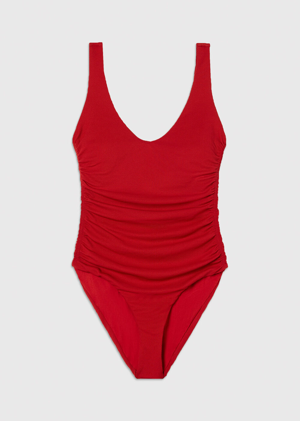 Textured Side Ruched Swimsuit