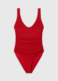 Textured Side Ruched Swimsuit