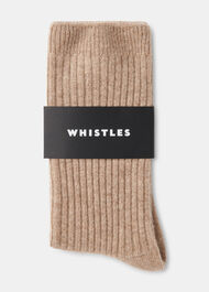 Cashmere Ribbed Socks