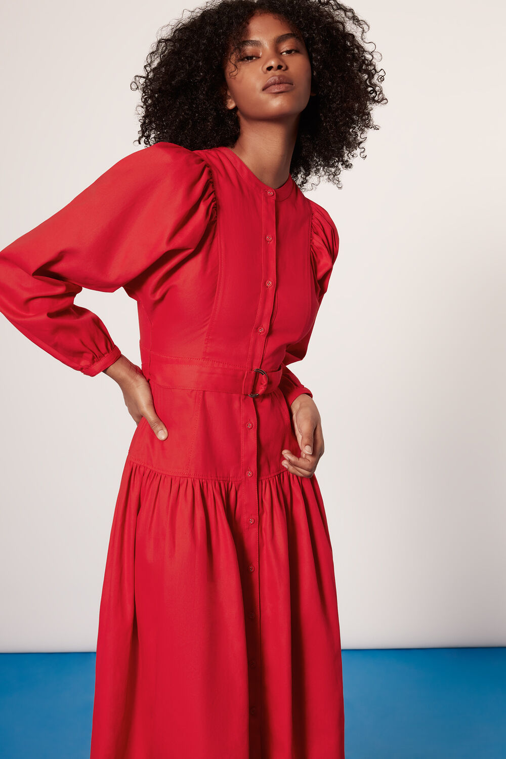 Red Ilya Full Sleeve Dress