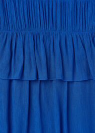 Petite Shirred V Neck Midi Dress