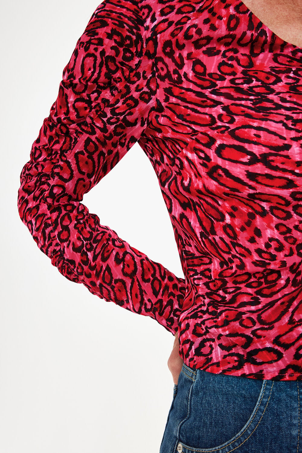 Waving Leopard Gathered Top