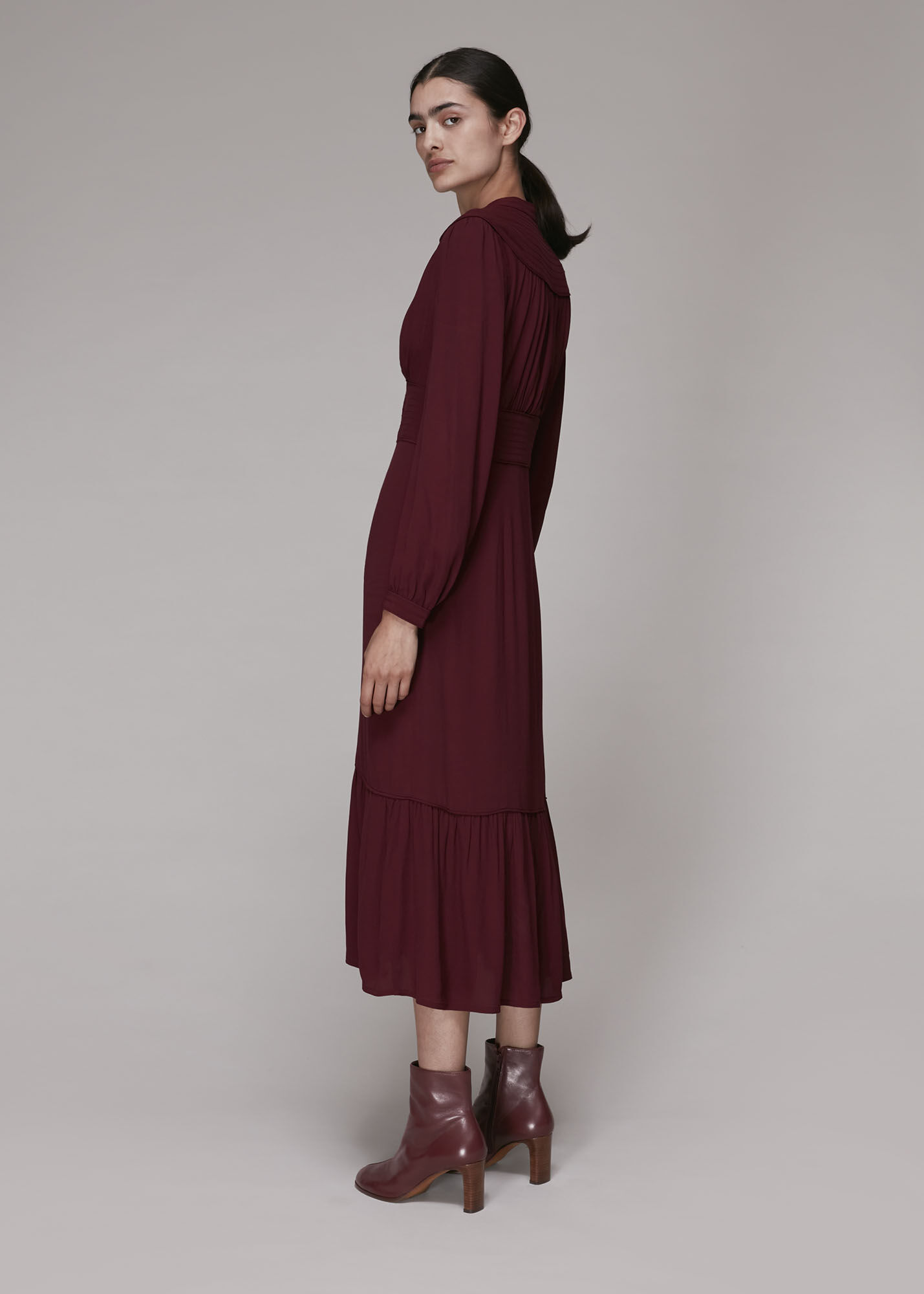 Plum Daphne Heeled Ankle Boot WHISTLES