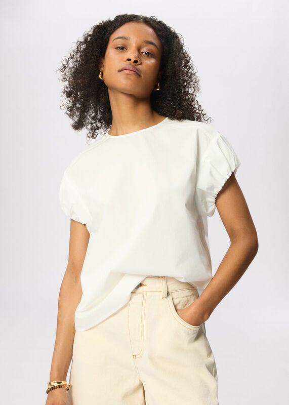 White Puff Sleeve Blouse