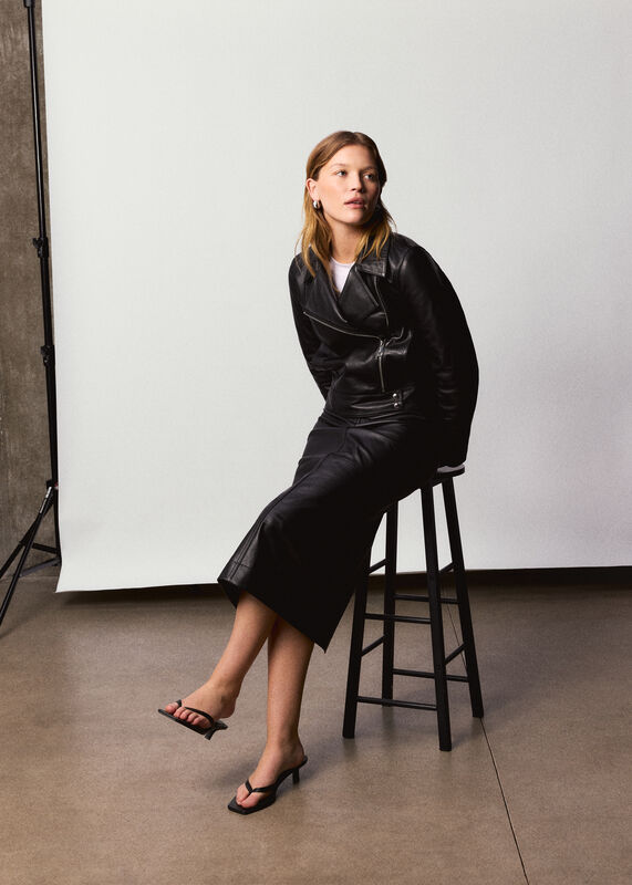 Black Clean Zip Leather Jacket