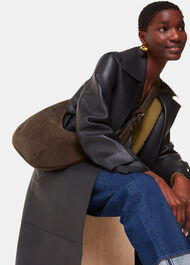 Sia Suede Curved Crossbody Bag