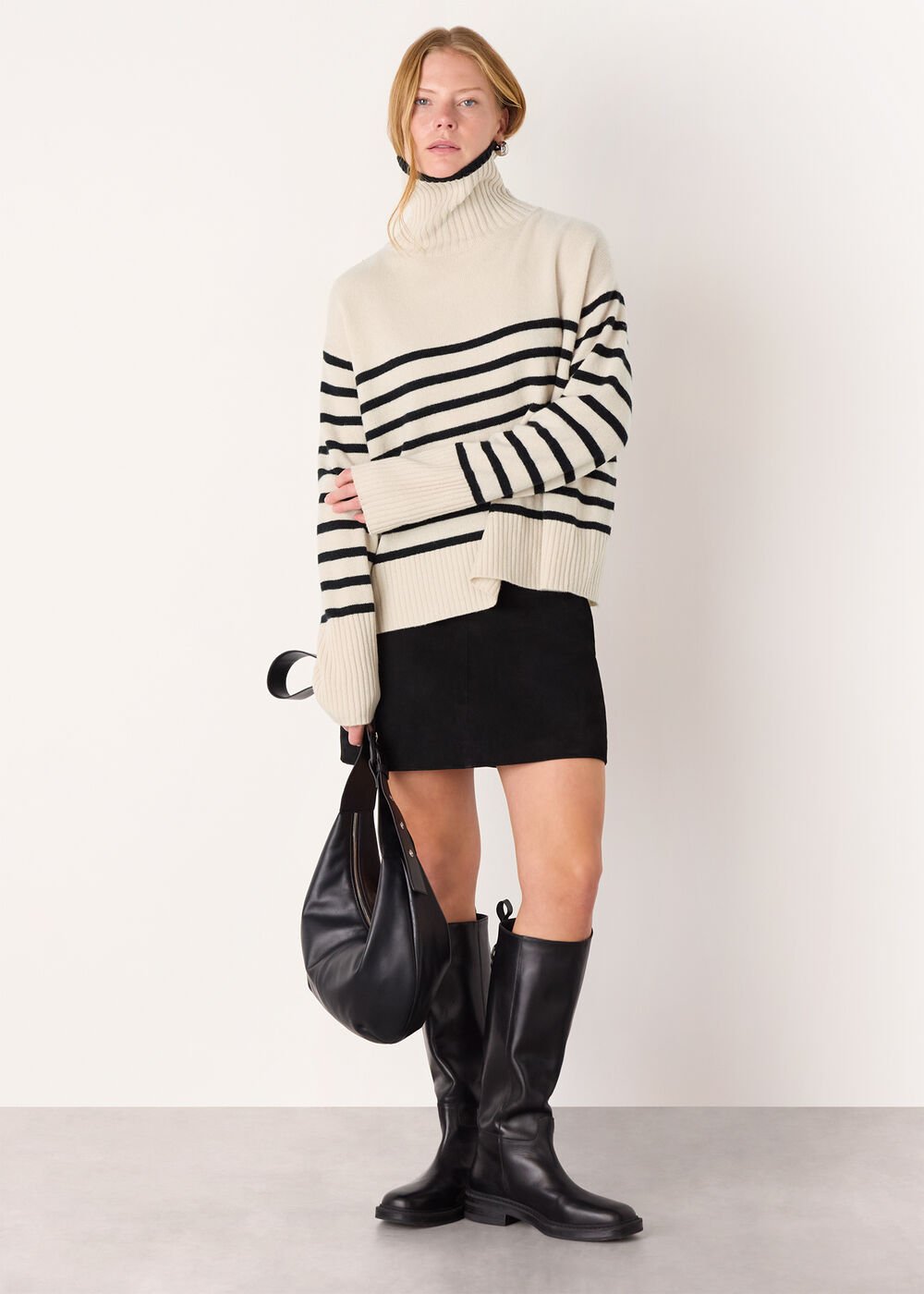 Stripe Wool Roll Neck