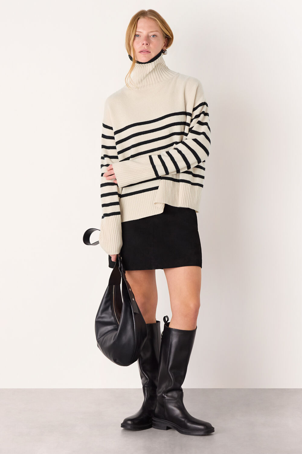 Stripe Wool Roll Neck
