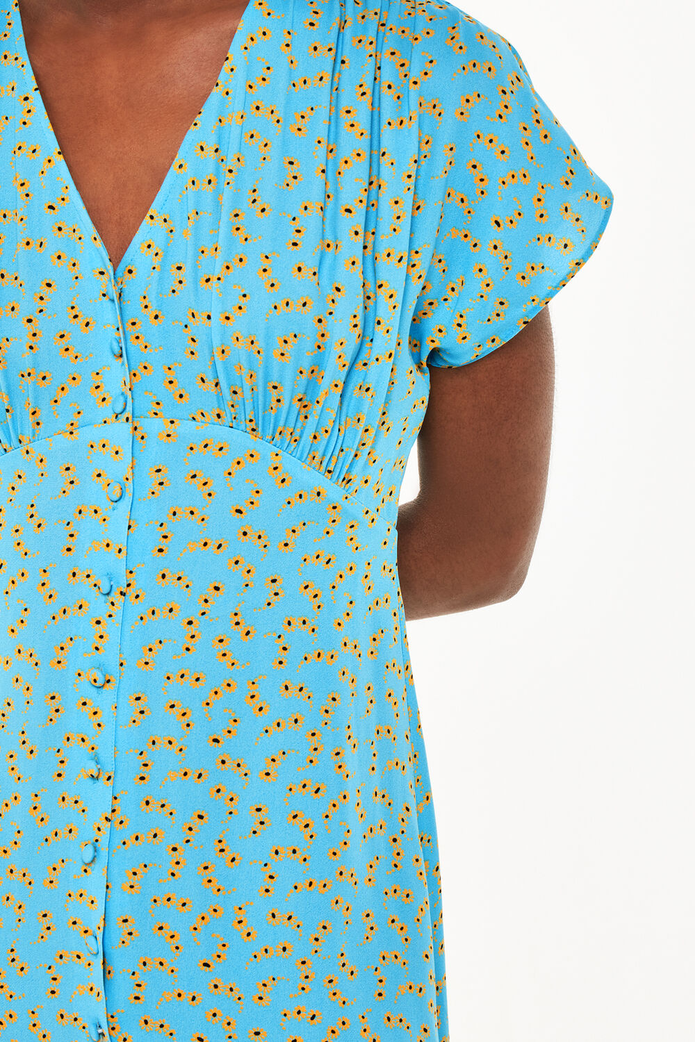 Floral Crescent Midi Dress