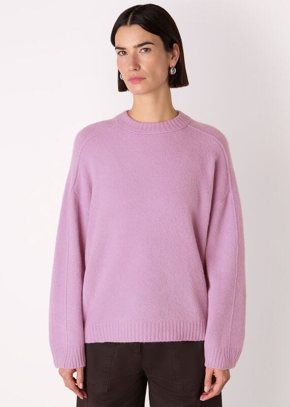 Lilac Wool Mix Seam Detail Knit