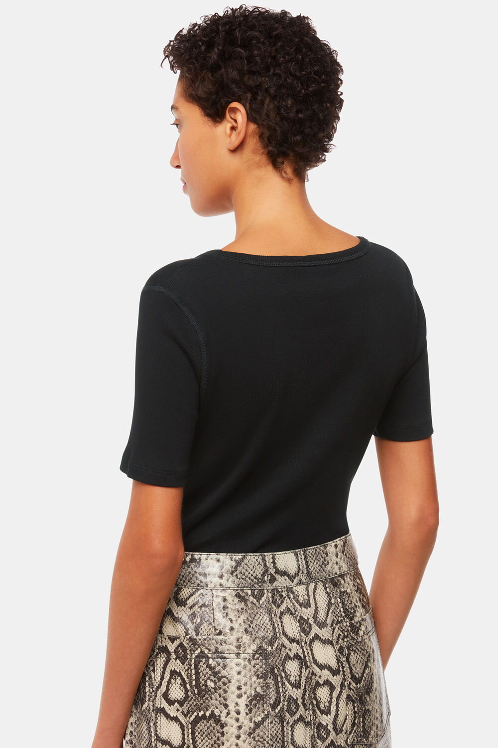 V Neck Ribbed T-Shirt