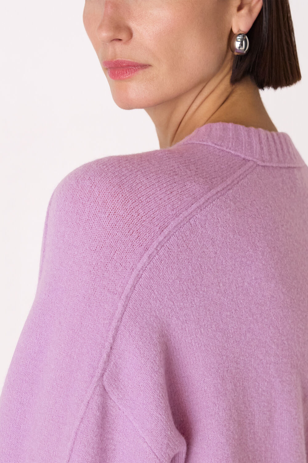 Lilac Wool Mix Seam Detail Knit