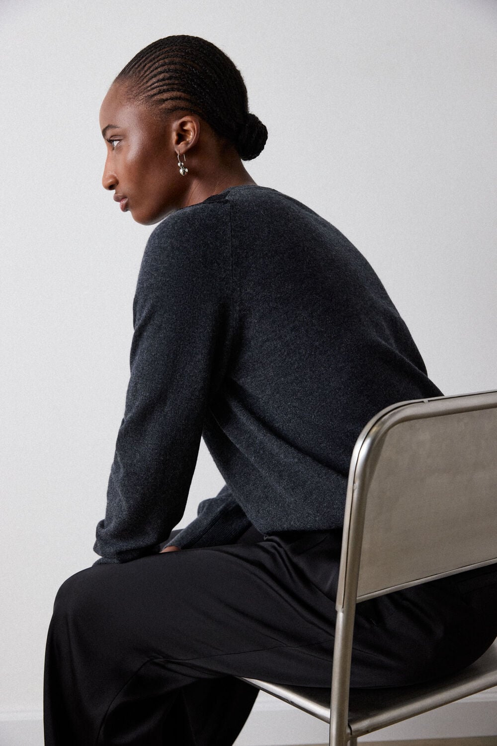 Wool Mix Lace Trim Knit