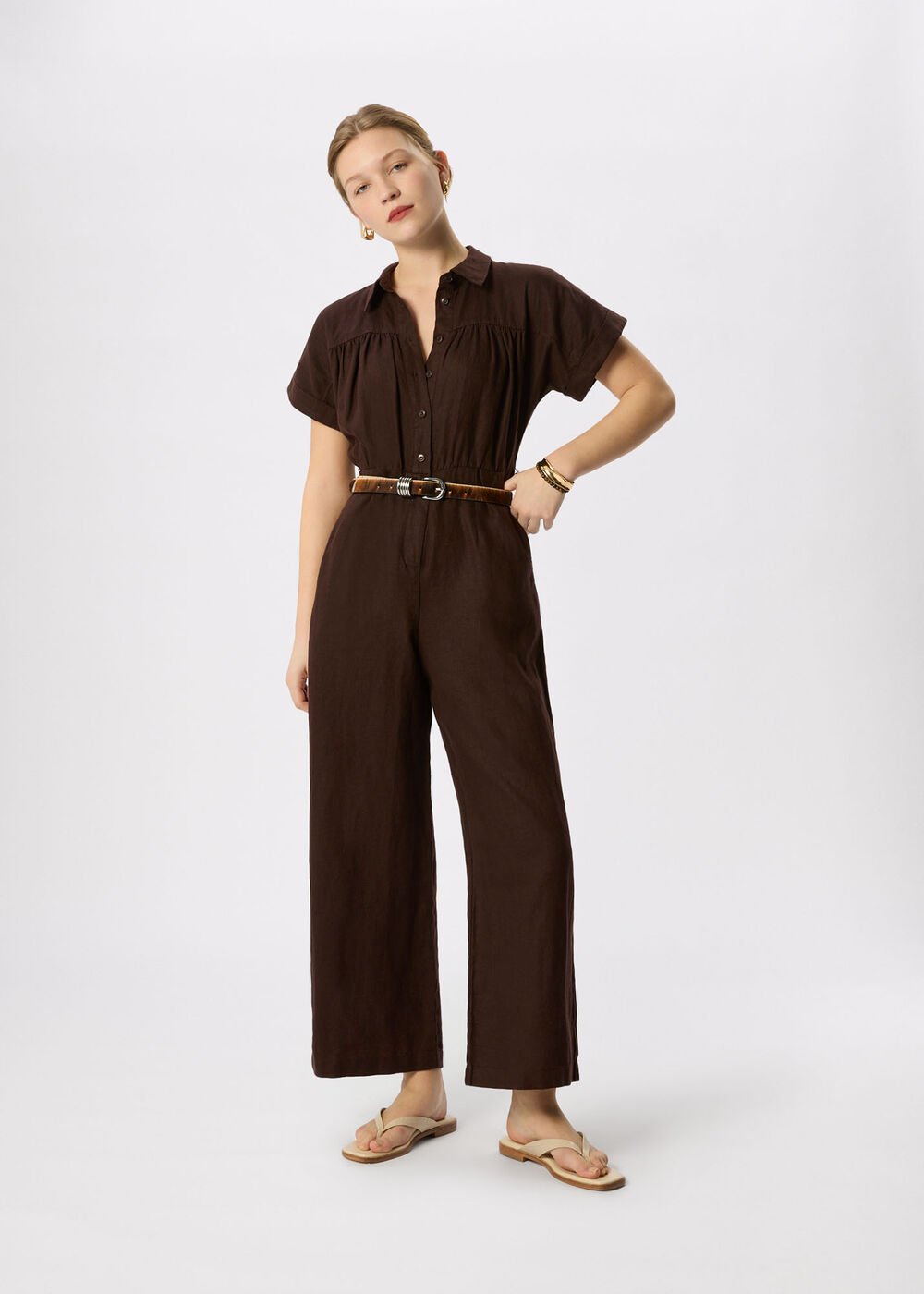 Utility Linen Jumpsuit