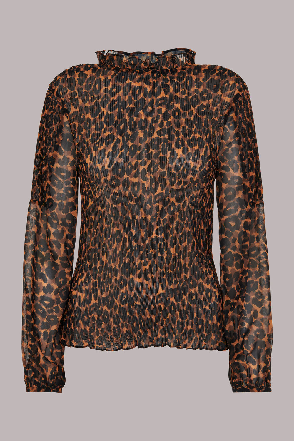 Classic Leopard Plisse Top
