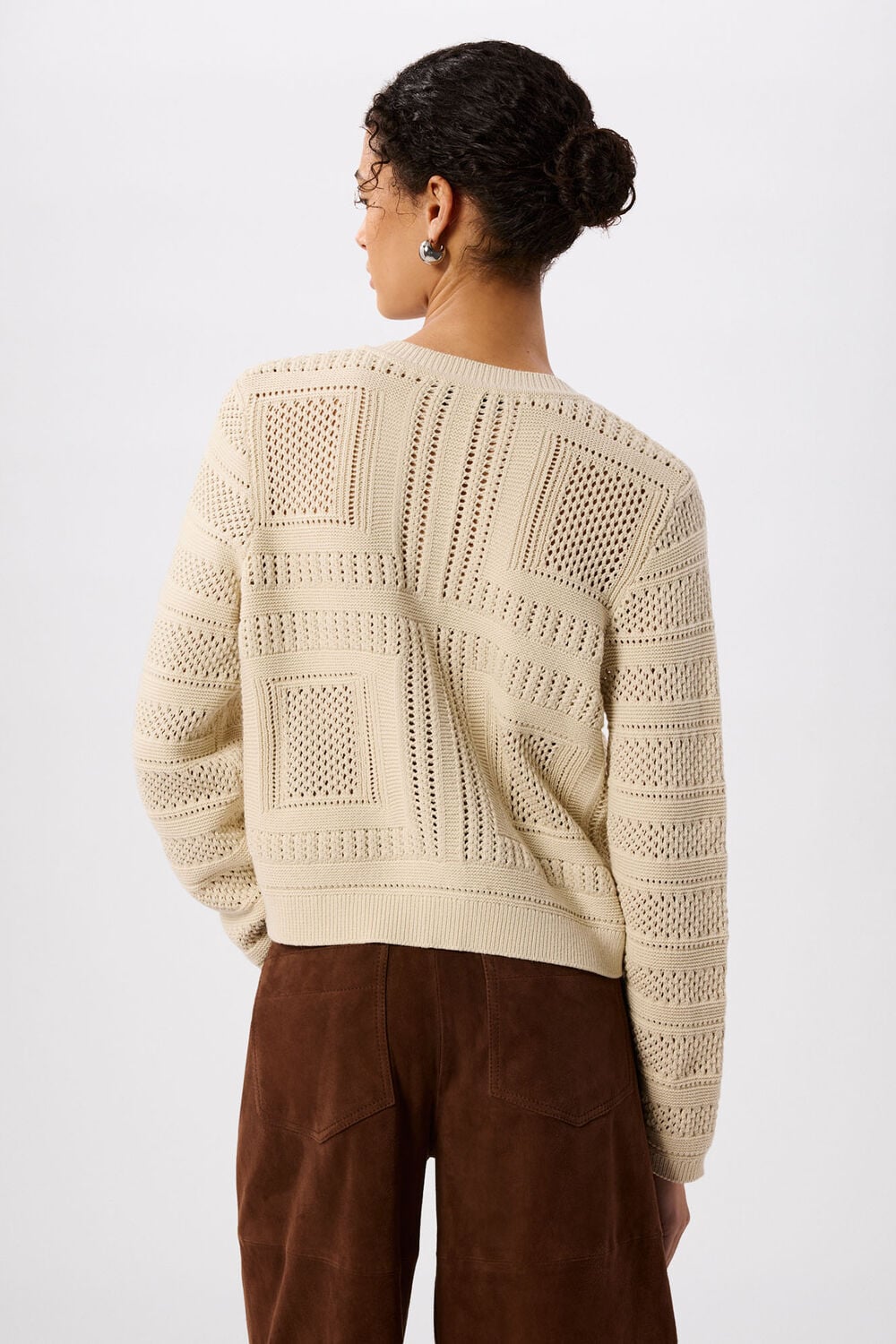 Ivory Crochet Detail Cardigan