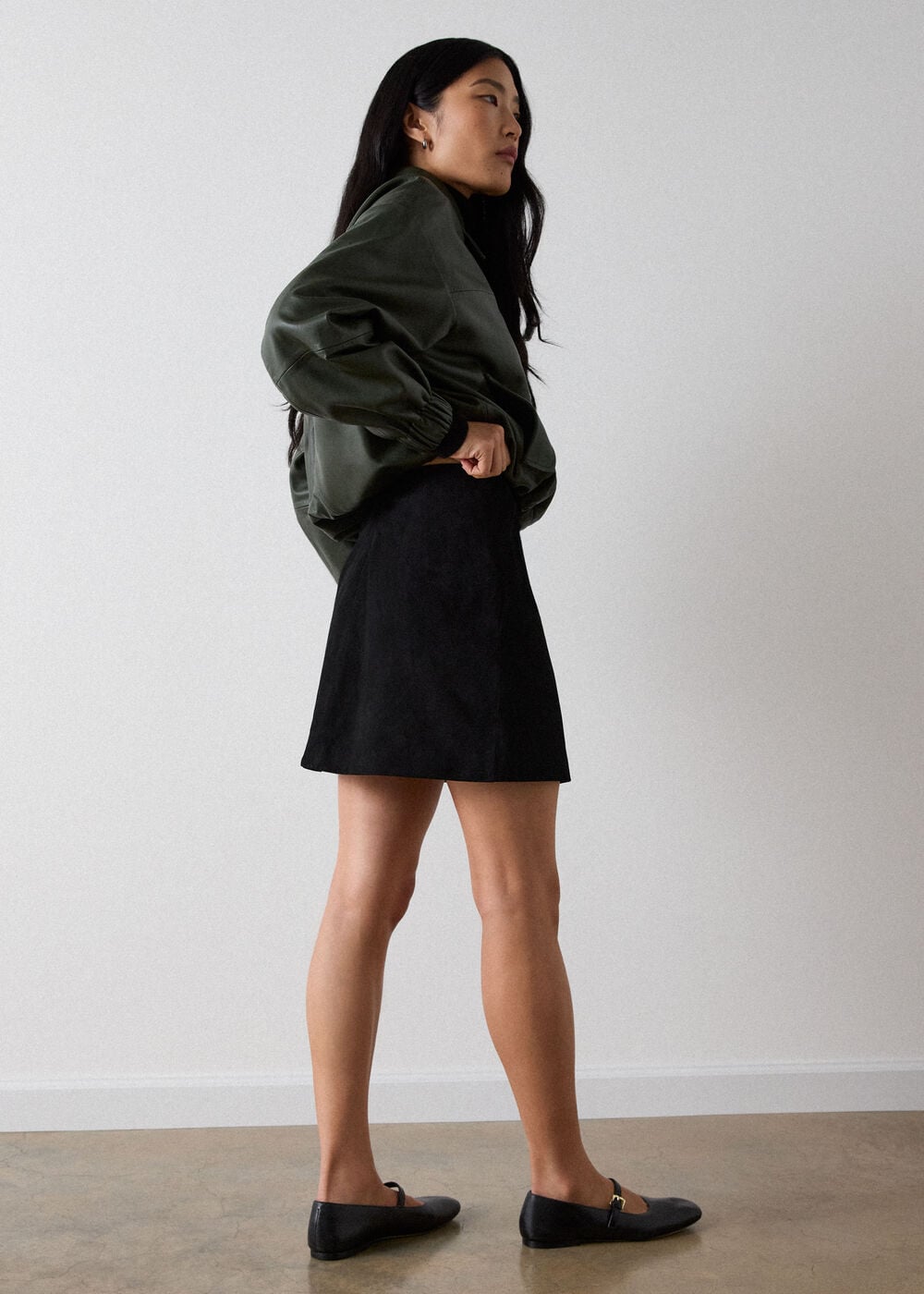 Suede A Line Skirt