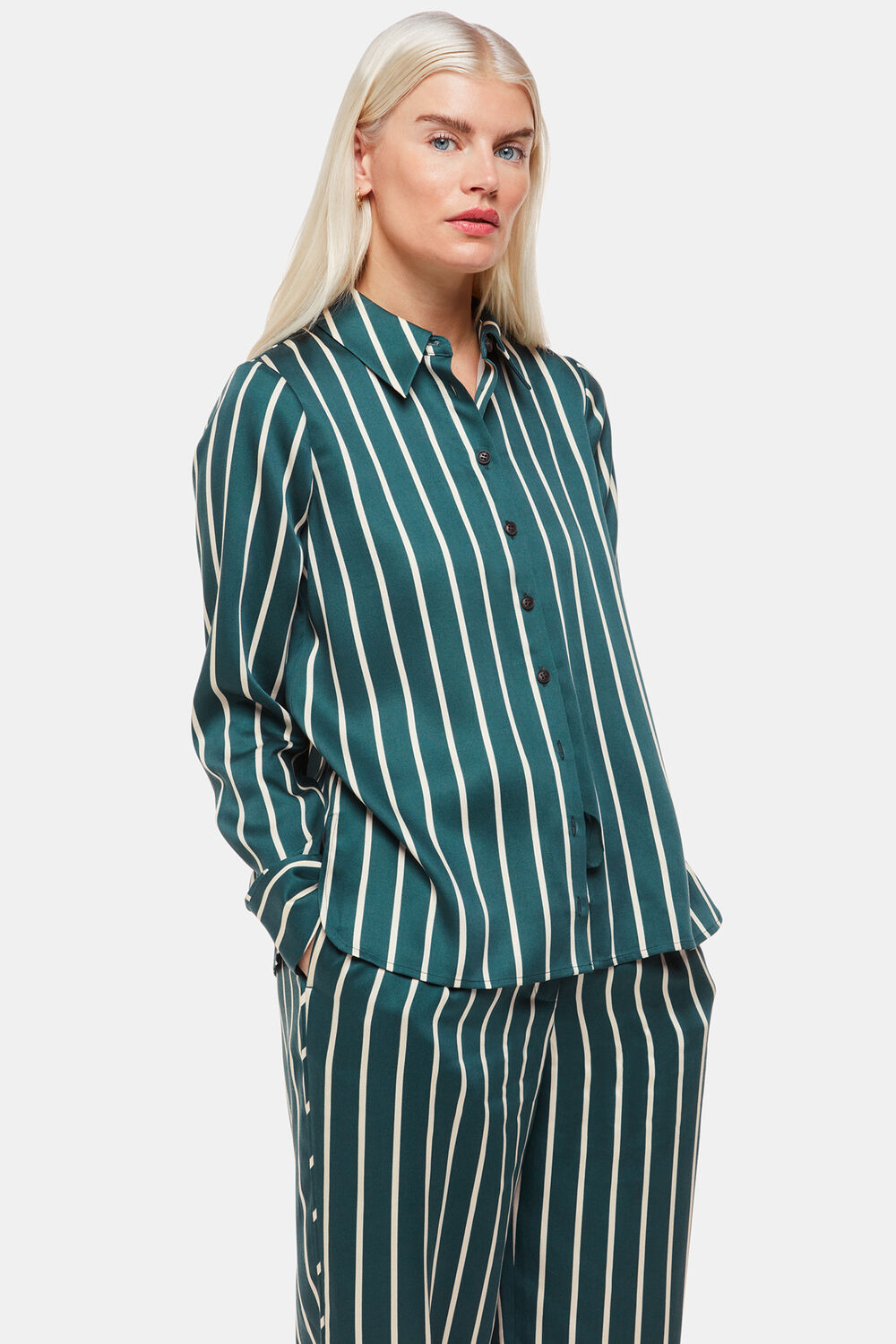 Green Petite Alex Stripe Shirt