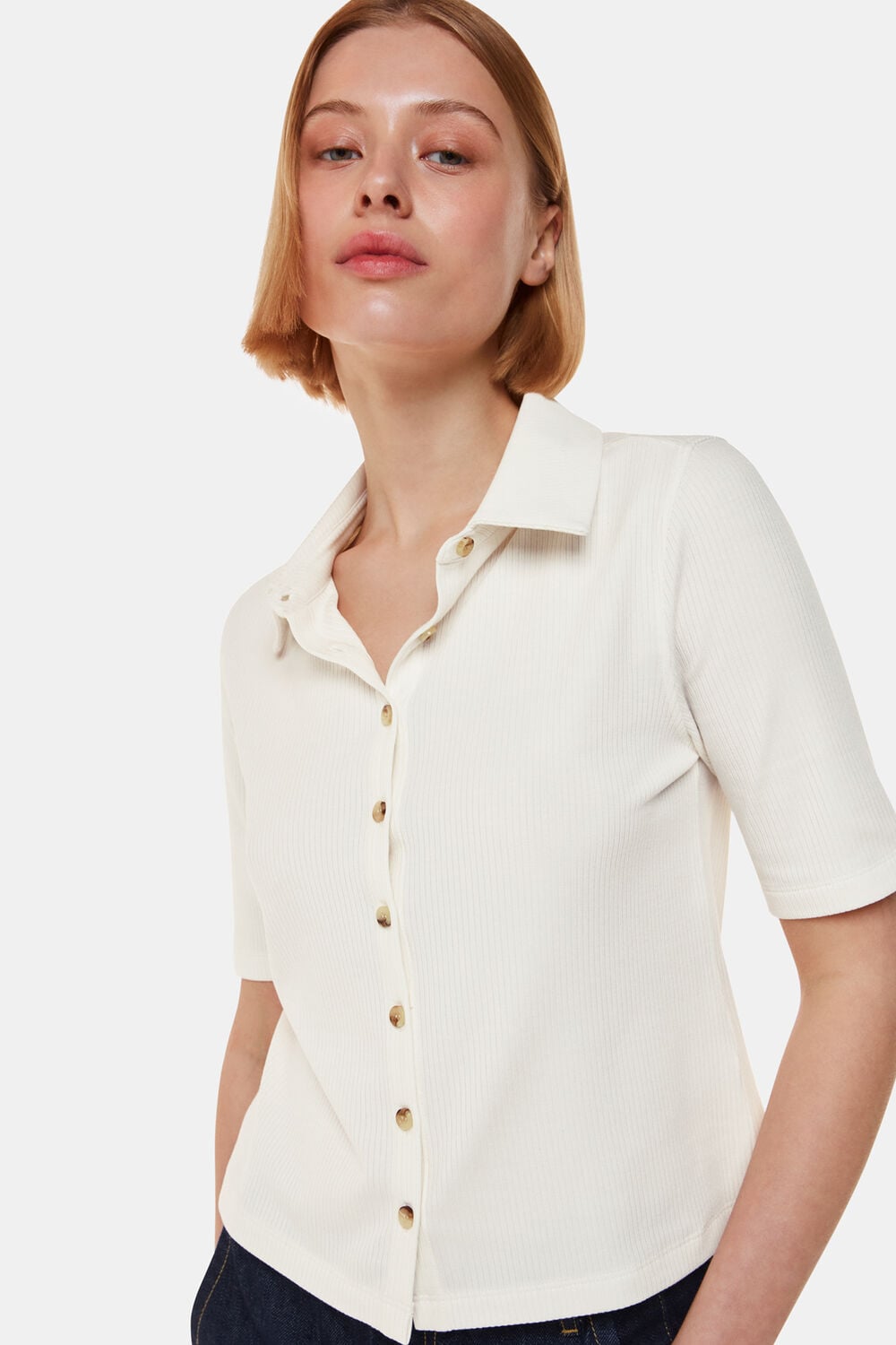 Ivory Grace Ribbed Polo