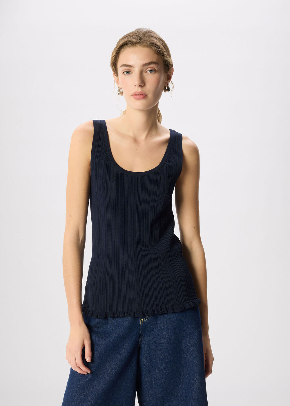 Frill Hem Knitted Vest
