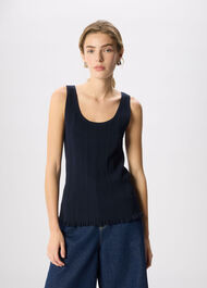 Frill Hem Knitted Vest