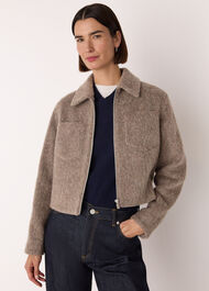 Zip Through Wool Blend Jacket