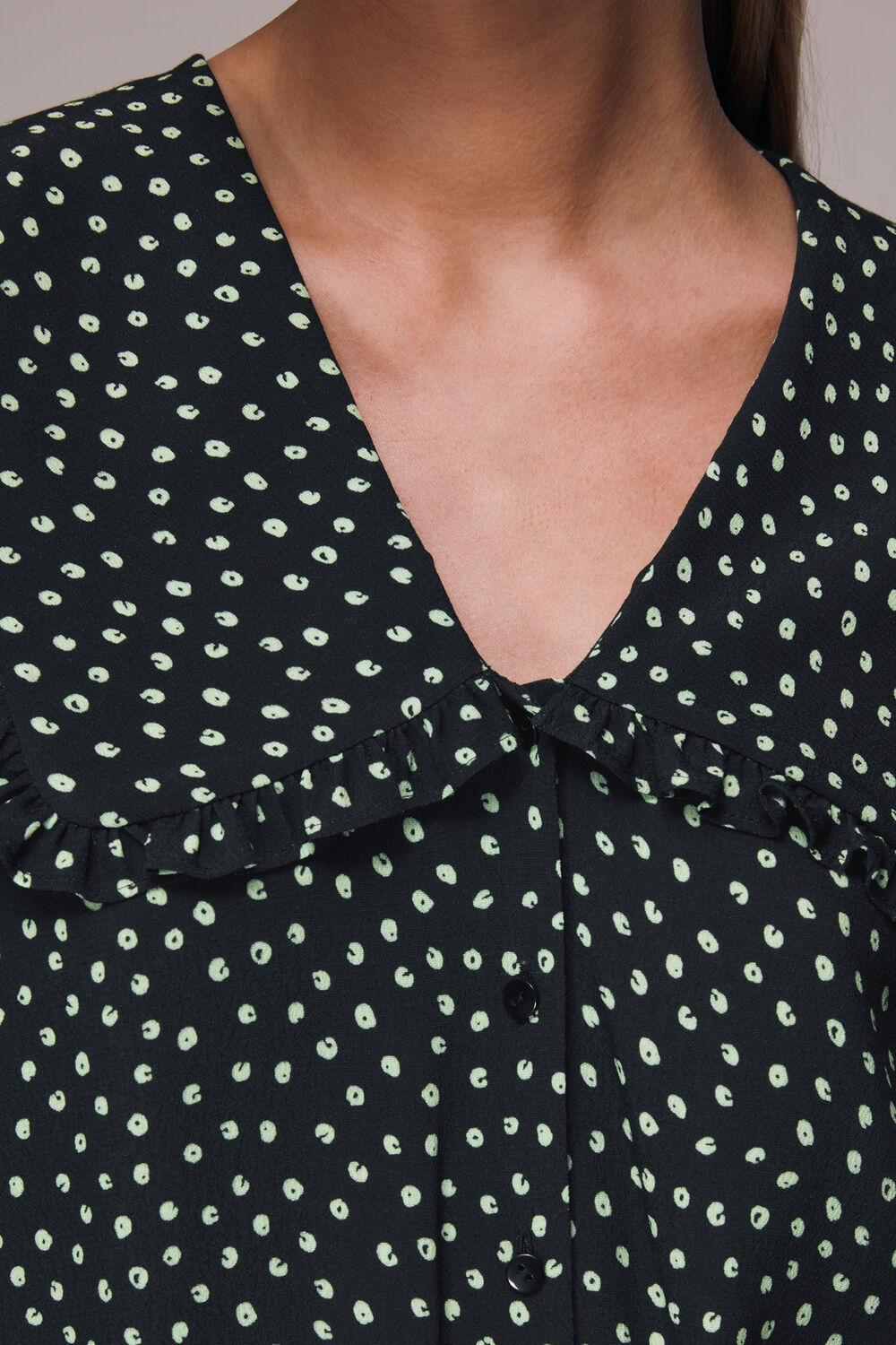 Stamp Spot Collar Top